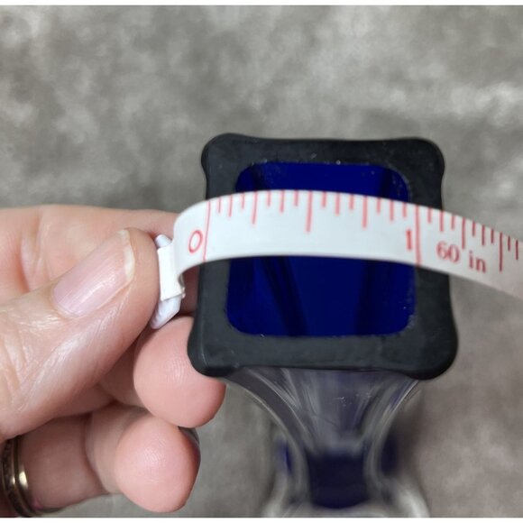 LOT of 2 Cobalt Blue Glass Vase 12" and Cobalt Blue Sundae Glass 6" Collectible - Picture 7 of 10